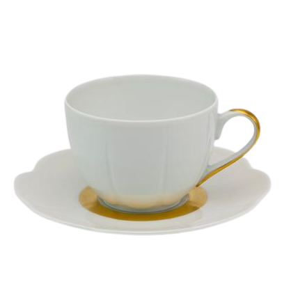 SKU# R300-NYM20466 - Fleur'T Matte Gold Tea Cup - Shape Nymphea - Size: 6.75oz