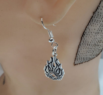 Sterling Silver NA Flames Earrings