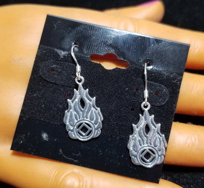 Sterling Silver NA Flames Earrings