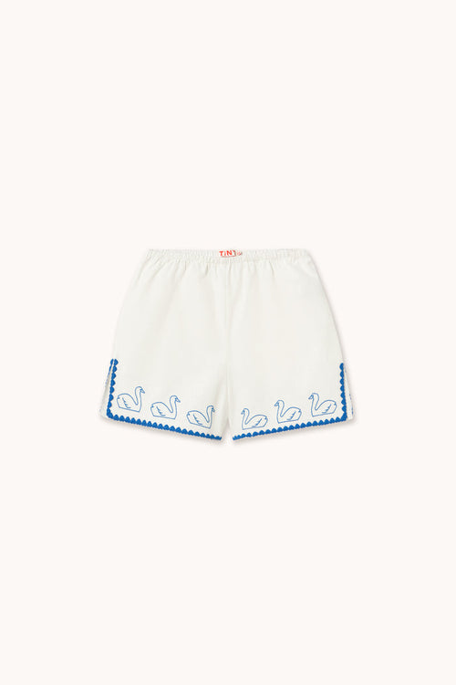 Swans Linen Shorts in Off White