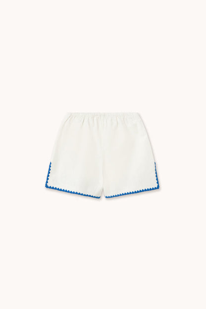 Swans Linen Shorts in Off White