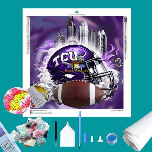 TCU Football Helmet Diamond Painting