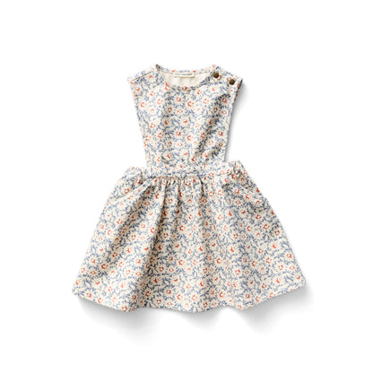 Tippi Pinafore in Mums Print, Powder