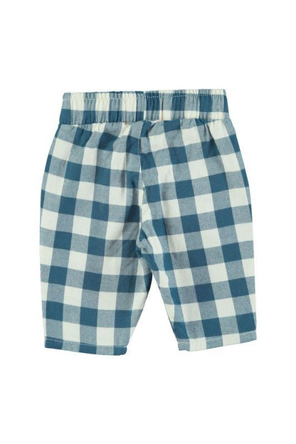Unisex Trousers in Blue & White Checkered