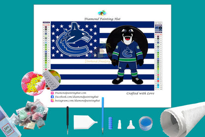 Vancouver NHL Mascot Flag Diamond Painting-Diamond Painting Hut