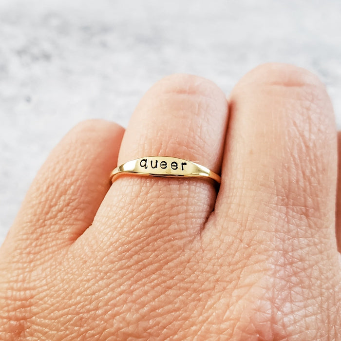 Vegan Dainty Gold Ring Salt and Sparkle