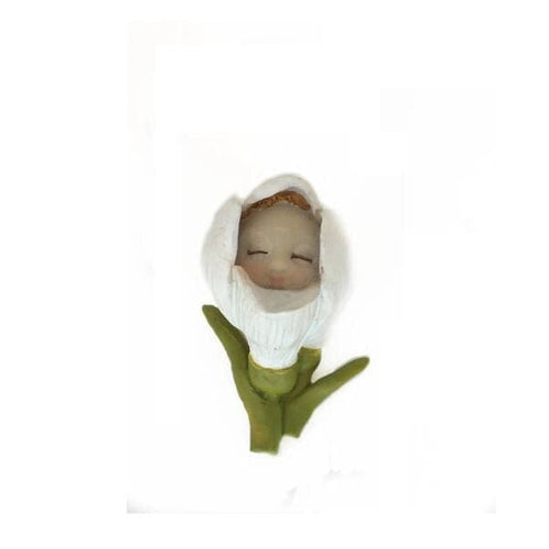 White Flower Bud Baby, Baby Shower Cake Topper