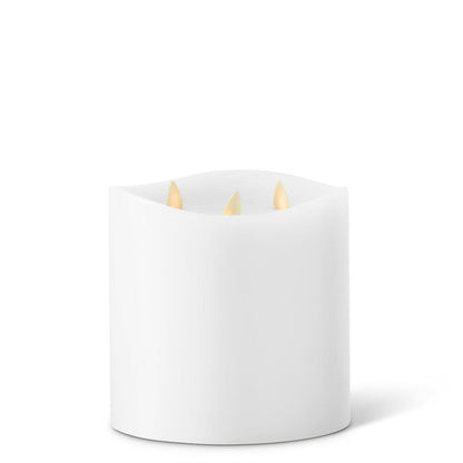 White Wax Luminara 3 Flame Indoor Pillar