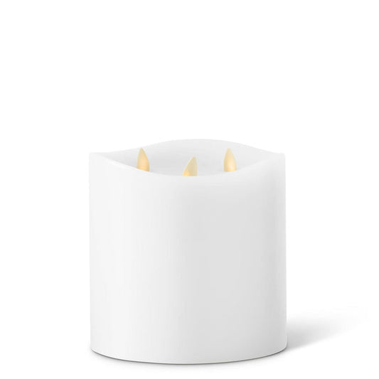 White Wax Luminara 3 Flame Indoor Pillar